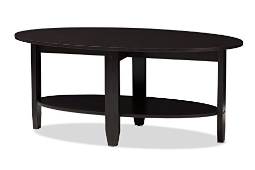Baxton Studio Brandis Coffee Table, Wedge Dark Brown