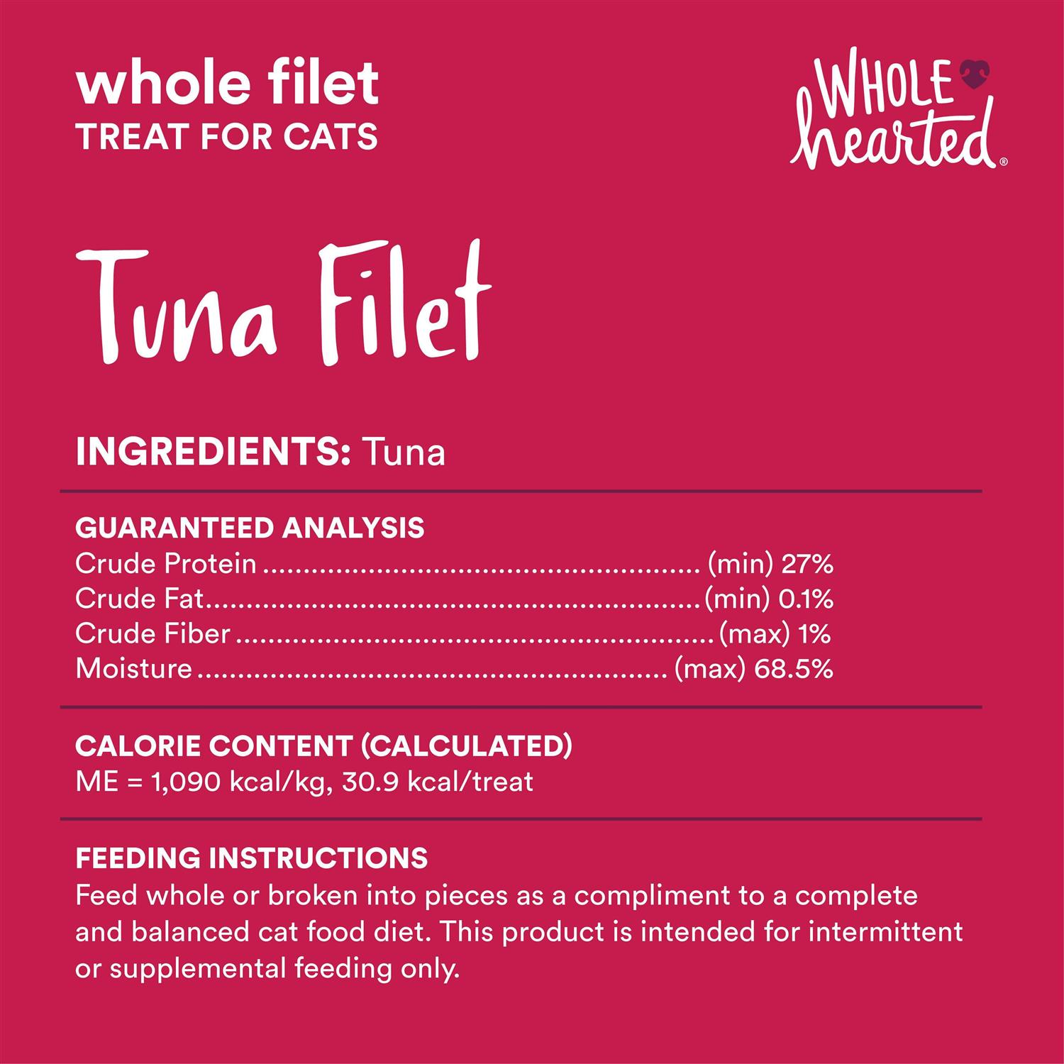 WholeHearted Protein-Rich Tuna Filet Cat Treat - Pet Supplies online store