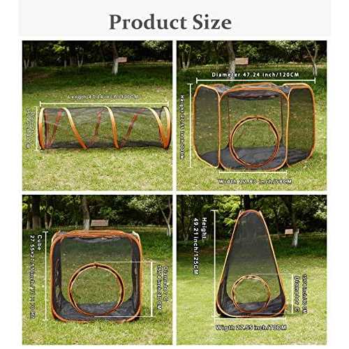 6-in-1 Tent Cat Enclosures with Tunnel for Indoor and Outdoor,Portable Playpen Play Tents for Cats Rabbits Ferrets and Small Animals - Pet Supplies online store