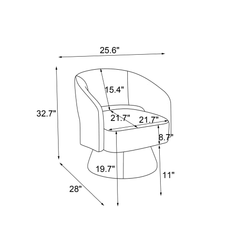 Swivel Accent Chair, Modern Teddy Fabric Upholstered Armchair Small Chair, Comfy Single Sofa Chair with 360 Degree Swiveling, Lounge Accent Arm Chairs for Living Room Bedroom, Beige