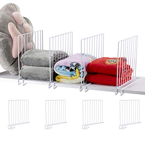 Shelf Divider for Wood Closet, Sturdy Organizer Separator for Storage in Bedroom, Kitchen, Bathroom and Office Shelves, Easy Installation, Set of 8 (Set of 8)
