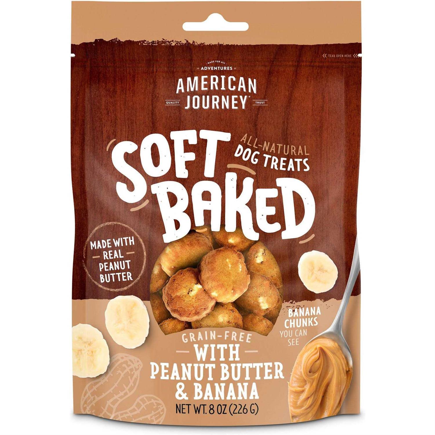 American Journey With Peanut Butter & Banana Grain-Free Soft-Baked Dog Treats - Pet Supplies online store