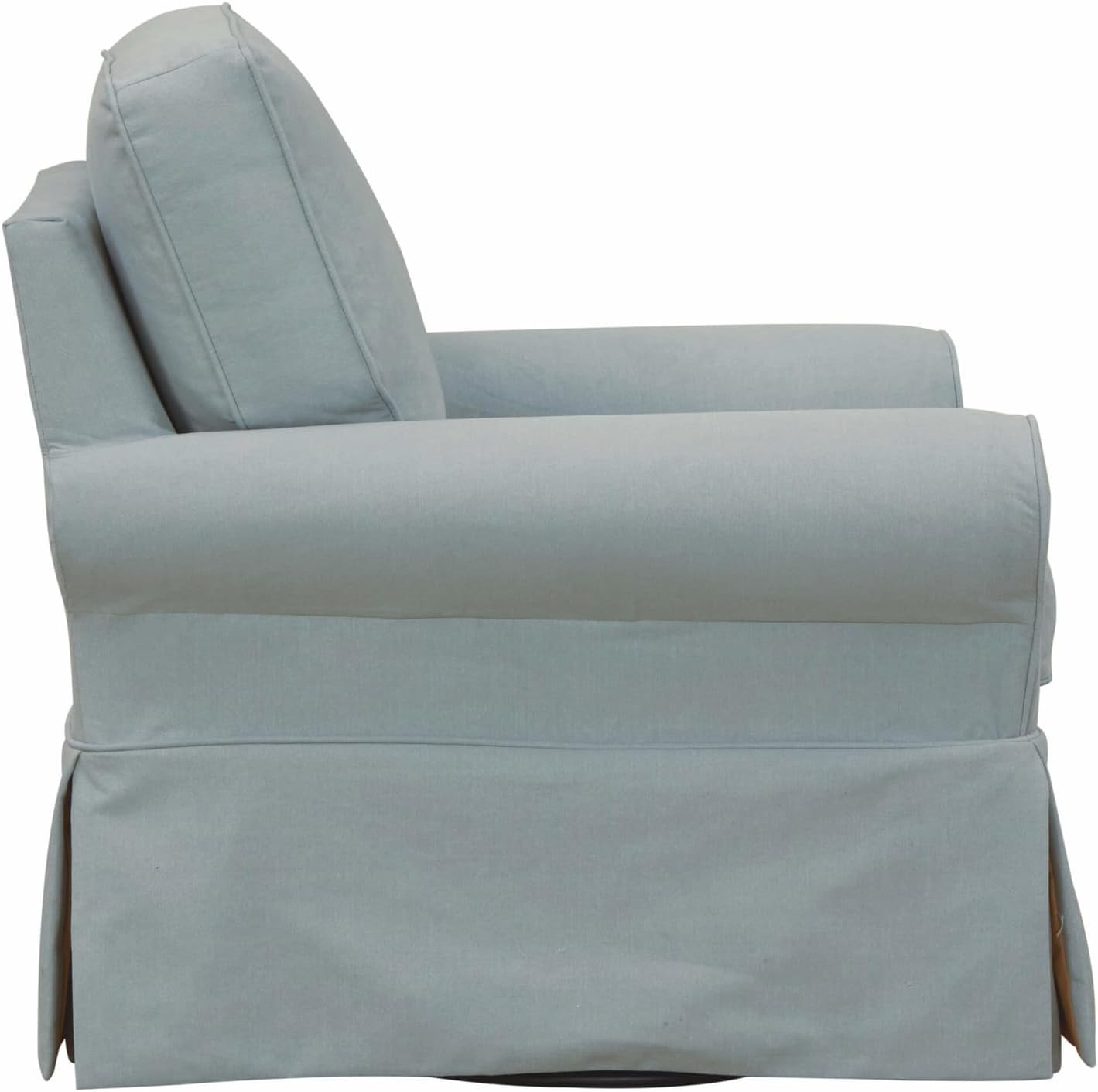 Sunset Trading Horizon Slipcovered Swivel Rocking Chair | Stain Resistant Performance Fabric | Ocean Blue Removable Furniture Cover