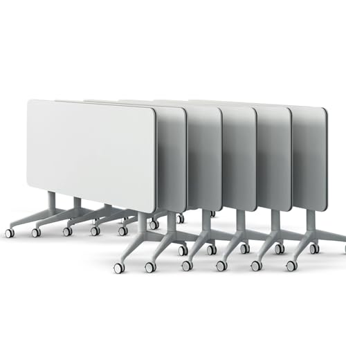 conference table,modern white office folding Flip Top Mobile Training Table 47.2