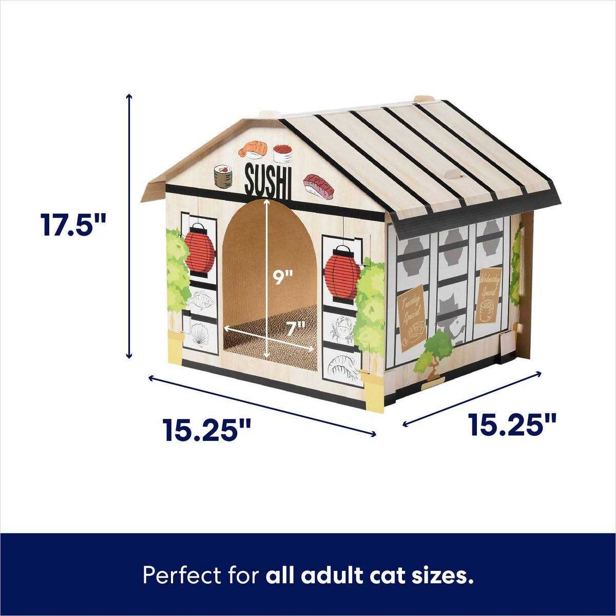 Frisco Sushi Shop Cardboard Cat House - Pet Supplies online store