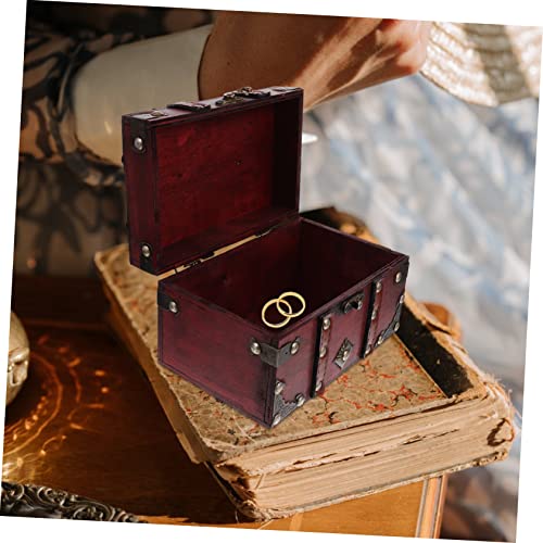 Box Box Wooden Retro Treasure Chest Country Jewelry Retro Jewelry Holder Trinket Case Jewelry Case Wood Storage Case Wooden Storage Trunk Wooden Decor Vintage Decorative Box Girl