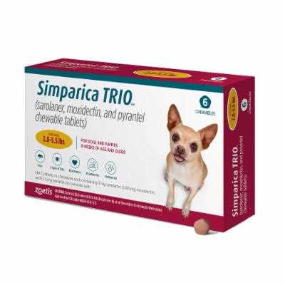 Simparica Trio 2.8-5.5 lbs. Dogs, 6 Month Supply - Pet Supplies online store