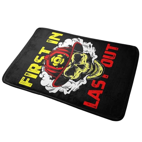 Firefighter First in Last Out Ultra Soft Area Rug for Living Room Indoor Decoration Non Slip Carpet Bedroom Mat Nursery Office Home Decor