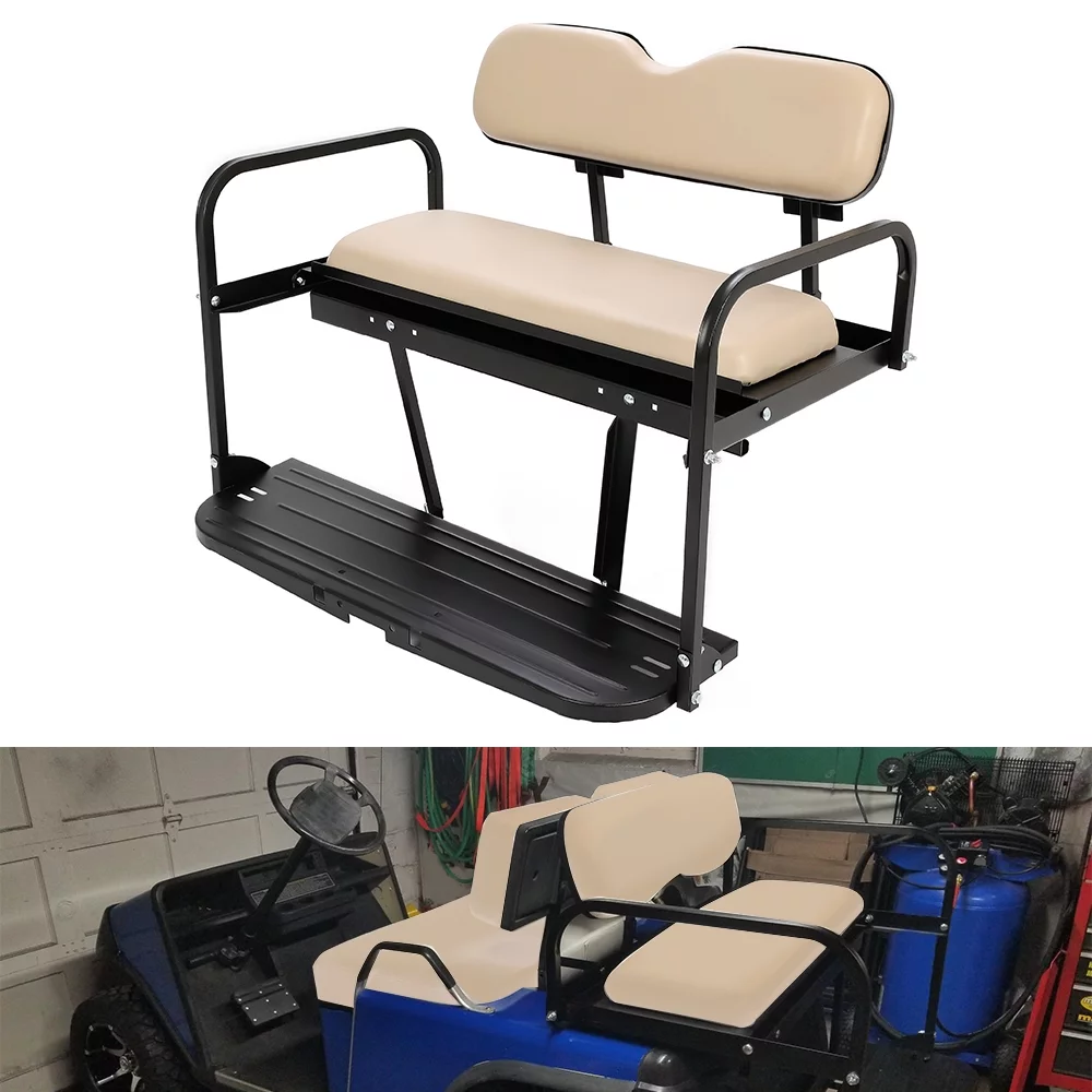 HECASA Rear Back Seat Kit for EZGO Marathon Pre-1994 Golf Cart Tan Flip Folding