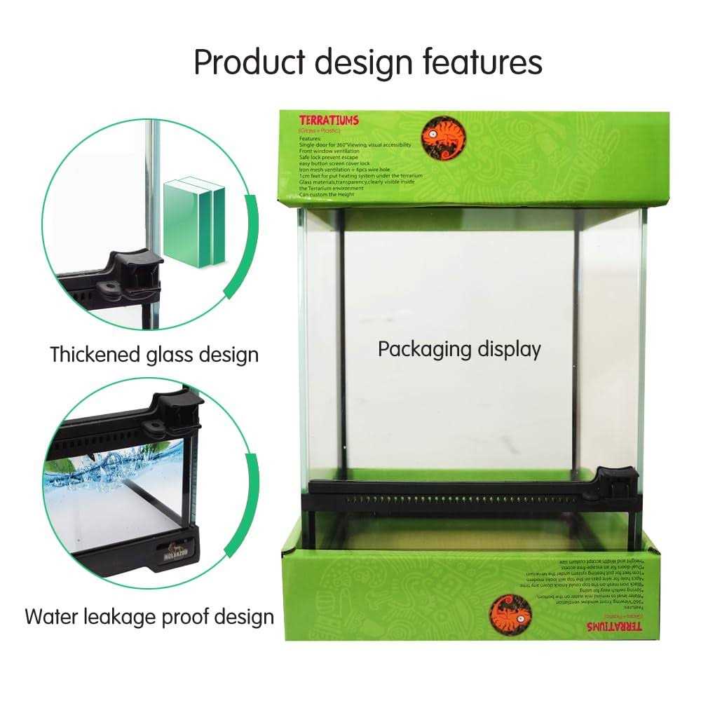 Waazoorep Mini Reptile Glass Terrarium Tank 8x8x12“ Full View with Front Opening Door and Enclosure Habitat Cage for Leopard Gecko Tarantula Young - Pet Supplies online store