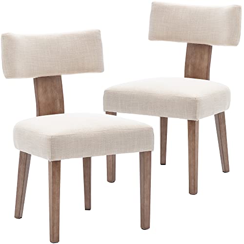 Wahson Modern Kitchen & Dining Room Chairs Set of 4, Velvet Upholstered Dining Chairs with Hardwood Legs, Yellow Brown