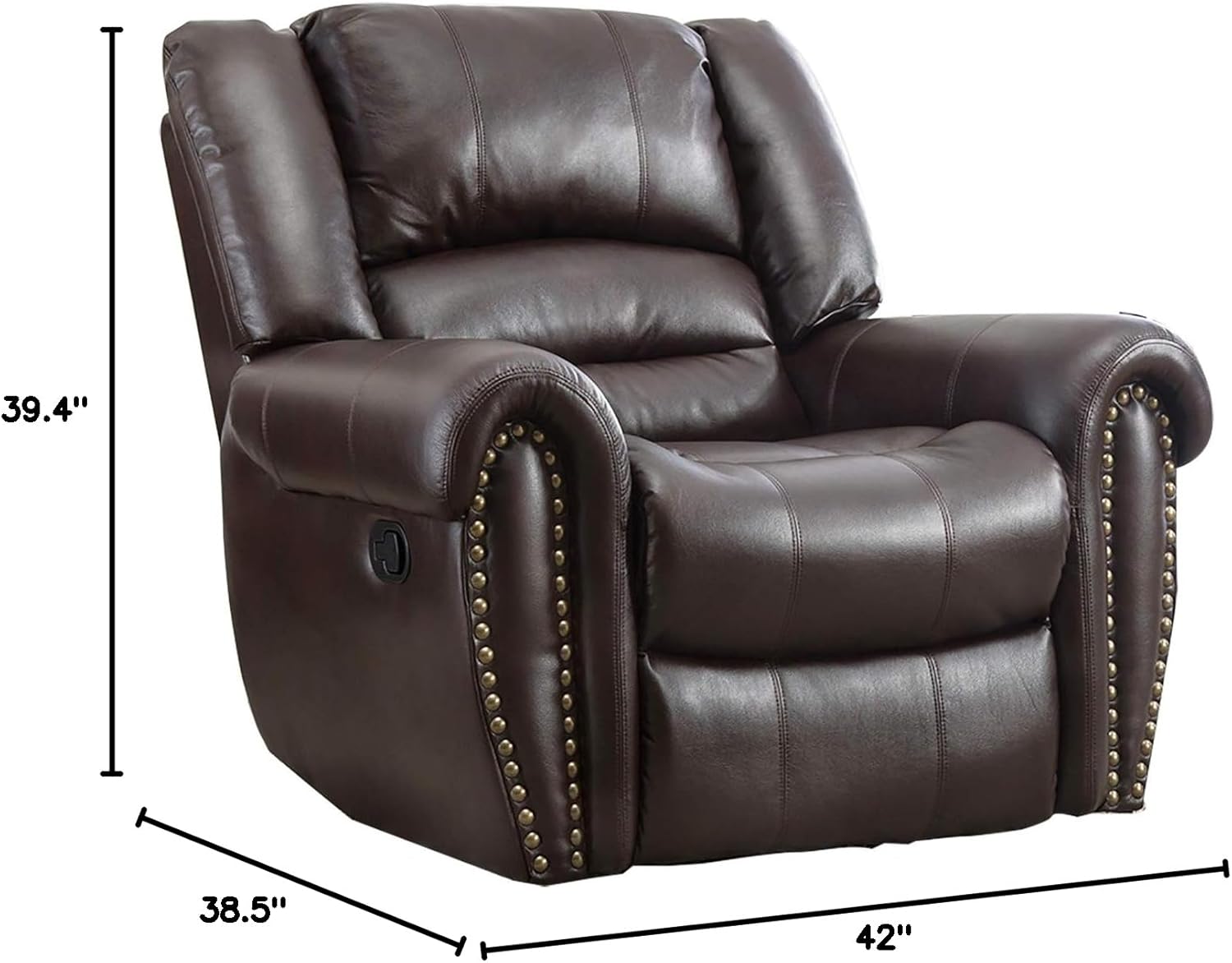 BONZY Leather Cover Living Room Lounge Chair, Brown