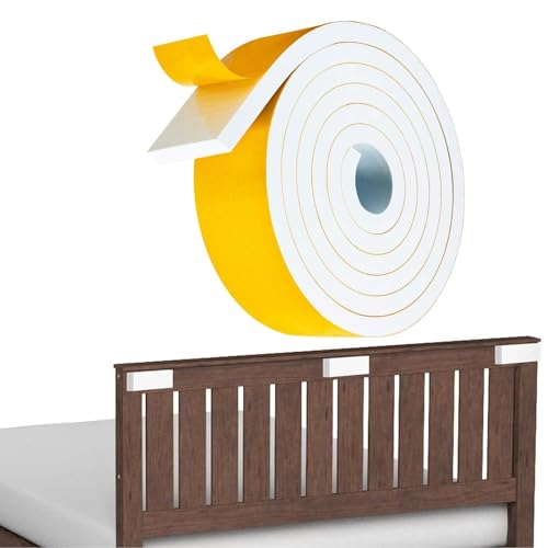 Krisler 79 Inches of EVA Foam Headboard Stoppers for Wall,Anti-Vibration Soundproof Pads for Bed Frame|Headboard,Self Adhesive Furniture Pads (1 Roll)