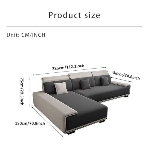 Convertible Sectional Sofa Bed Couch Sleeper Fabric Recliner Loveseat Guest Bed L Shaped Couches for Living Room (Double+Single+Left Consort (Latex Version), 141.73