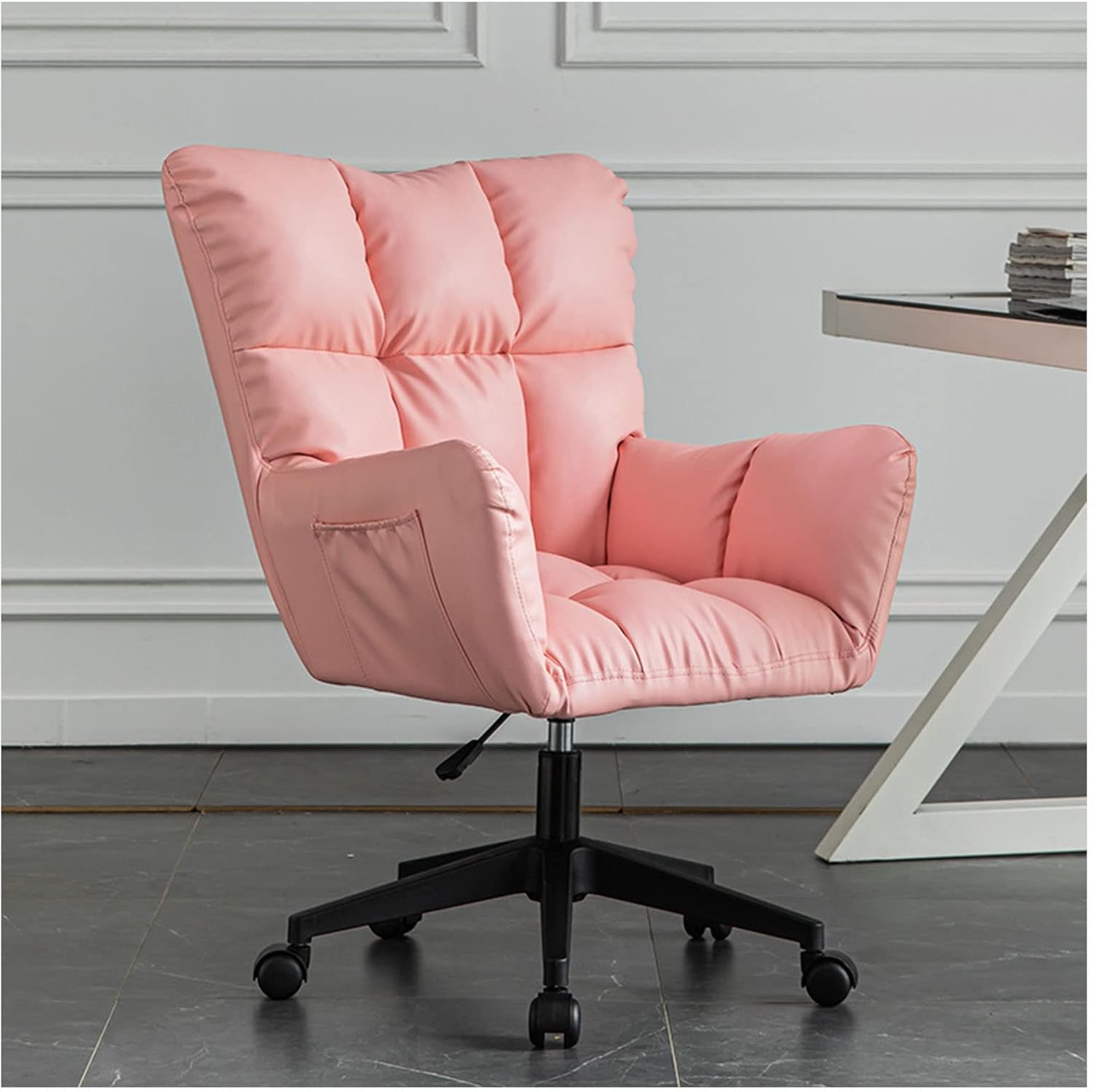 Swivel Chair Office Chair Swivel Chair Adjustable Computer Chair, High Elastic Foam Sponge Cushion Soft and Comfortable
