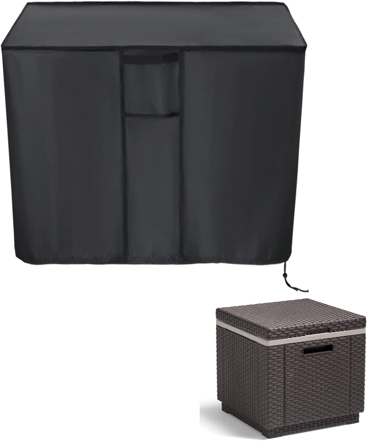 Outdoor Cooler Table Cover for Keter Cooler Table, Waterproof Patio Storage Cooler Table Outdoor Side Table Covers - 18''L x 18''W x18''H