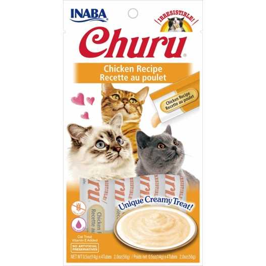 Inaba Churu Creamy Puree Cat Treat - Chicken, Size: 56 g | PetSmart - Pet Supplies online store