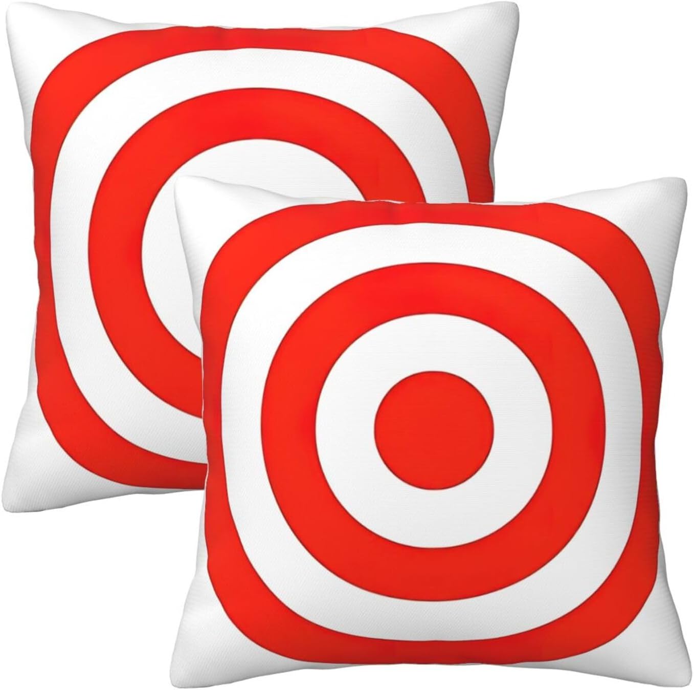Design Target Throw Pillow Cover Square Pillowcase for Couch Sofa Bed Living, Pillow Inserts Not Included, 2 Pcs