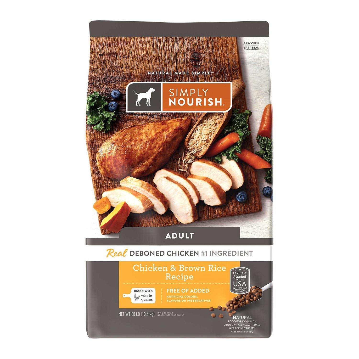 Simply Nourish Adult Dry Dog Food Natural Chicken and Brown Rice - Pet Supplies online store