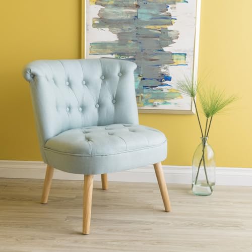 Merax Accent Armless Slipper Chair with Backrest, Makeup Vanity Reading Lazy Side Sofa Seating for Living Room, Bedroom, Dorm, Orange