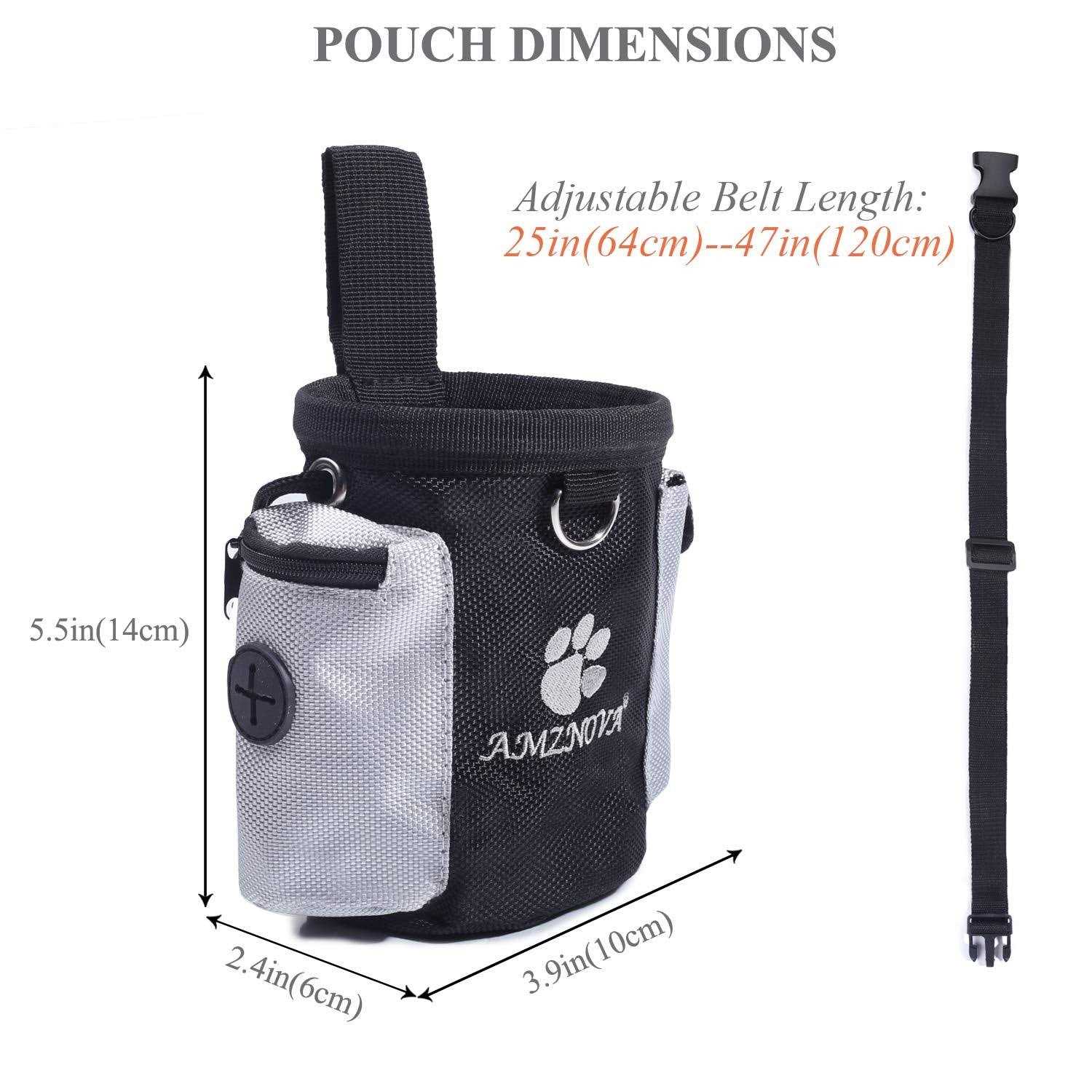 AMZNOVA Dog Treat Bag Puppy Training Pouch Animal Walking Snack Container Best Hiking Toys Pack Dispenser Carries with Waistband - Pet Supplies online store