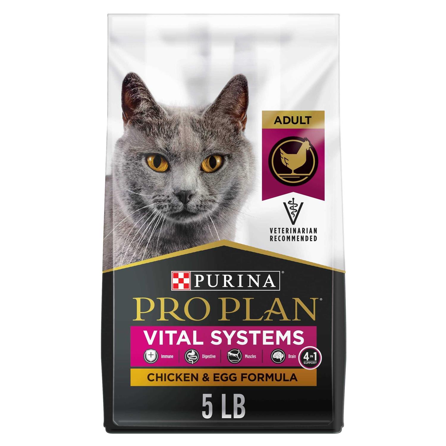 Pro Plan Purina Vital Systems Egg Formula 4-in-1 Adult Dry Cat Food - Pet Supplies online store