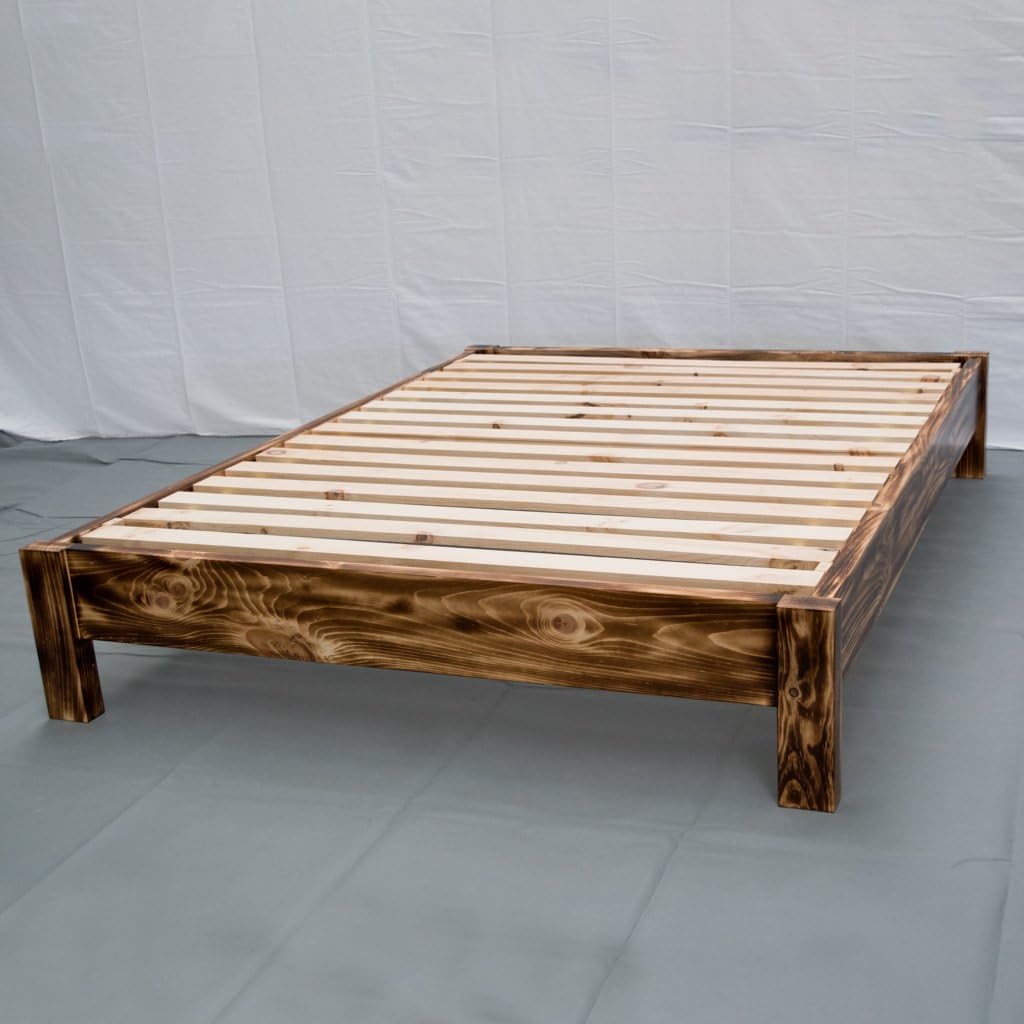 Farmhouse Torched Platform Bed - King - Solid Wood/Made in The USA