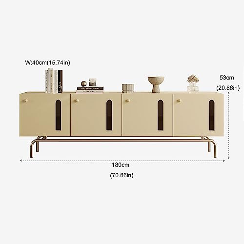 Tv Stand Tv Table Stand Creative Cream TV Cabinet Living Room Sideboard Bedroom Storage Cabinet with 4 Storage Drawers and Metal Stand Tv Stands for Living Room