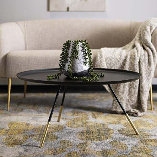 Safavieh Home Orson Black and Gold Round Coffee Table