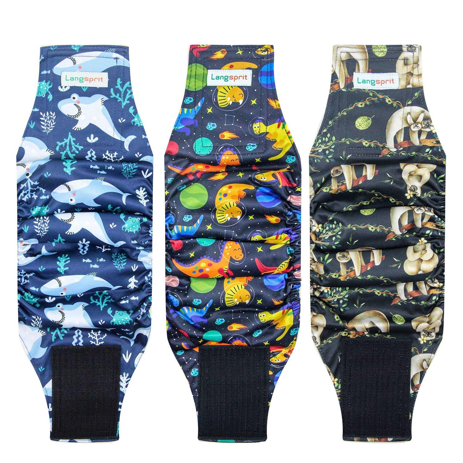 Langsprit Male Belly Bands for Dogs High Absorbing Dog Wraps Male Washable - Pet Supplies online store