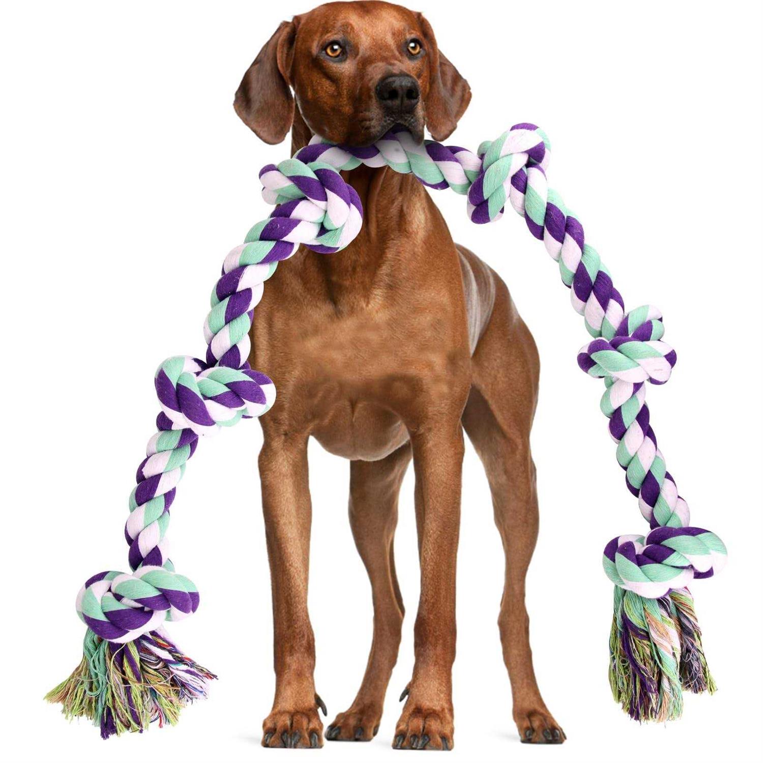 loncoldy Dog Rope Toys for Large Dogs 42In 6 Knots Indestructible Dog Rope Toy - Pet Supplies online store
