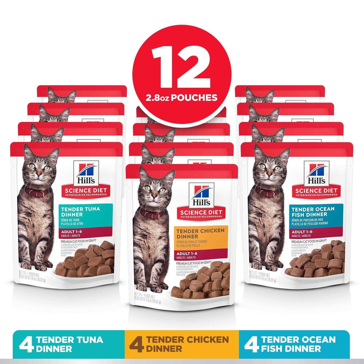 Hill's Science Diet Adult Tender Dinner Variety Pack Cat Food - Pet Supplies online store