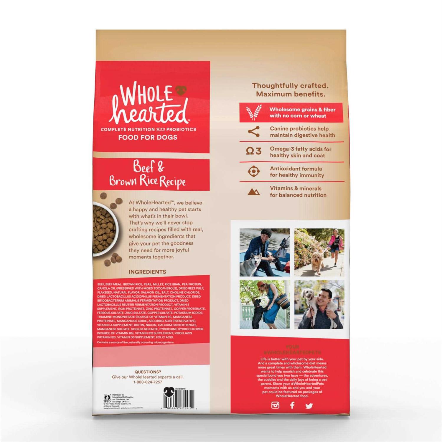 WholeHearted All Life Stages Beef and Brown Rice Recipe Dry Dog Food - Pet Supplies online store