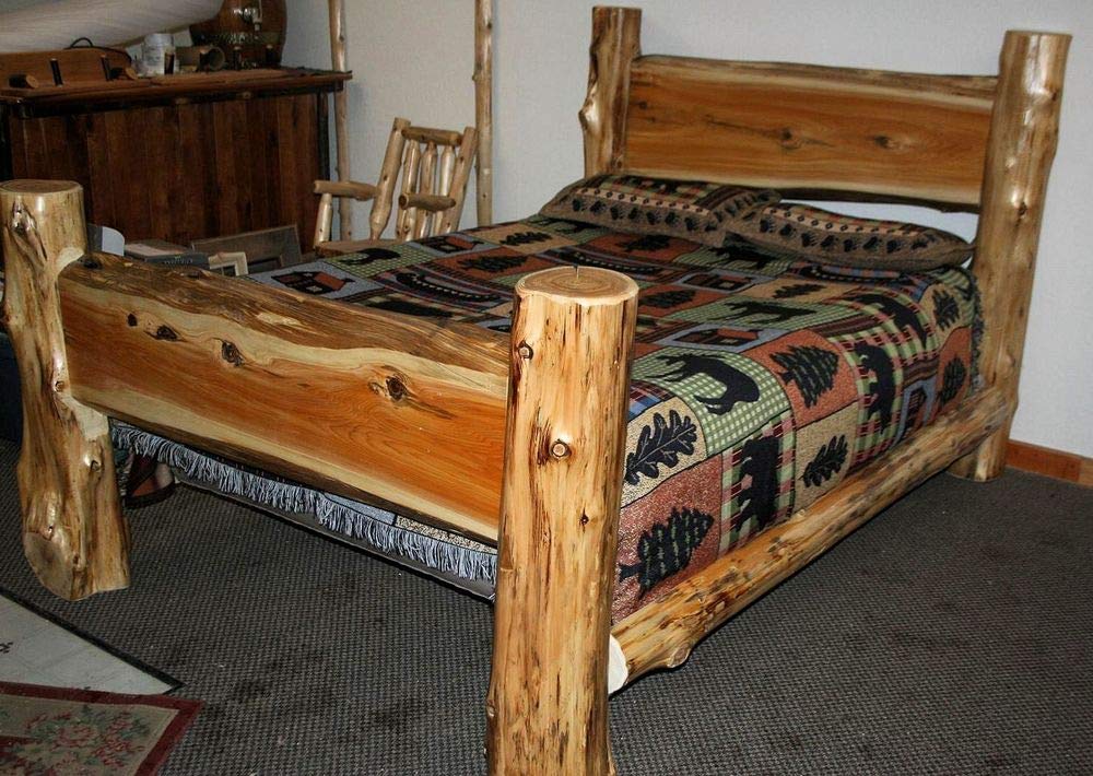 Cedar Log Slab Bed