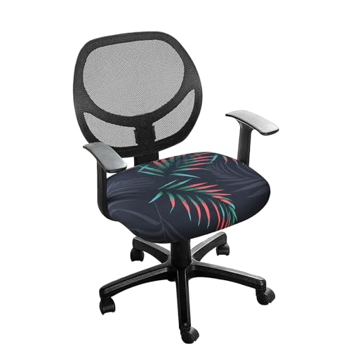 Leorate Print Office Chair Cover - Computer Chair Covers Stretchable Floral Gamming Chair Slipcover Anti Slip Remove Washable Rotating Desk Chair Protector