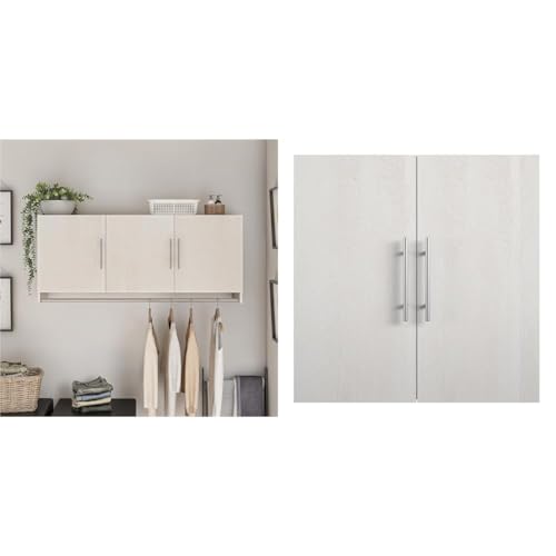 SystemBuild Evolution Camberly 3 Door Wall Cabinet with Hanging Rod, Ivory Oak & Evolution Camberly 24