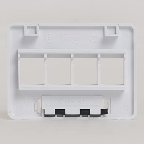 ICC Modular Furniture Faceplate with 4 Ports for HD Style in NEMA Size, Black