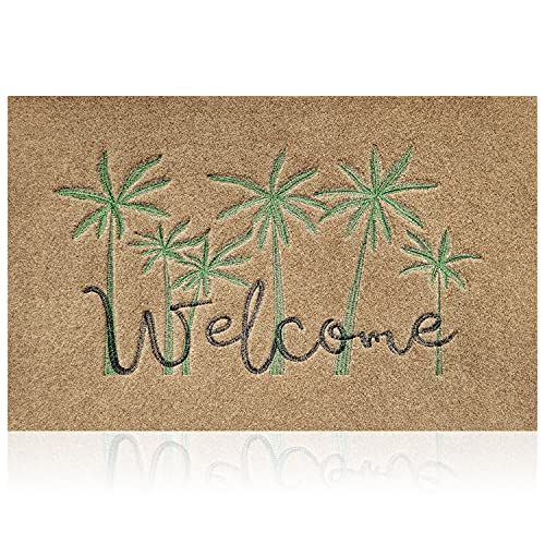 Large Door Mats Outdoor Indoor Welcome Mats for Front Door Outside Entrance Mat Non Slip Rubber Backing Doormat Heavy Duty Low Profile Mat for Entry Floor Mat 24