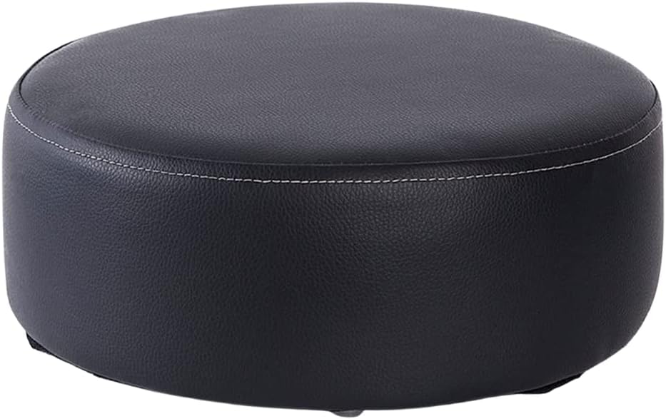 NOLLAM Taburete Round Stools & Ottomans Creative Coffee Table Footstool with Non-Slip Foot Mat Leather Modern Foot Rest Stool for Sofa Cushion Couch Otomano Extra Seating