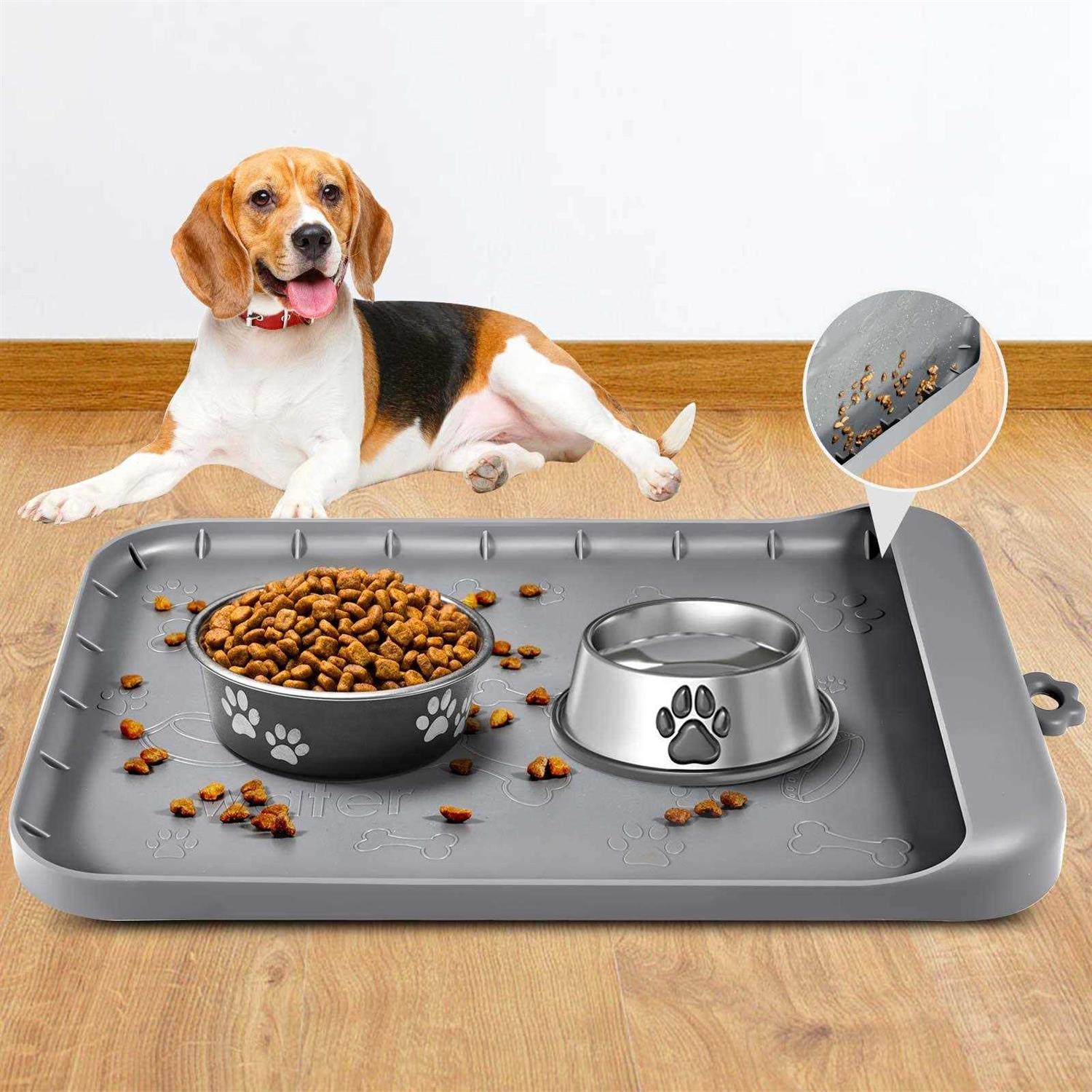 Dog Food Mat with Pocket, Baboies Silicone Dog Mat for Food and Water - Pet Supplies online store
