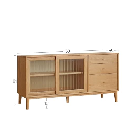 Buffet Cabinet All Solid Wood Sideboard Household Small Apartment Restaurant Storage Rack Modern Minimalist Kitchen Oak Storage Cabinet Buffet Sideboard