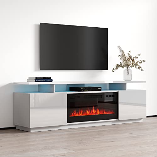 Eva-KBL Fireplace TV Stand for TVs up to 80
