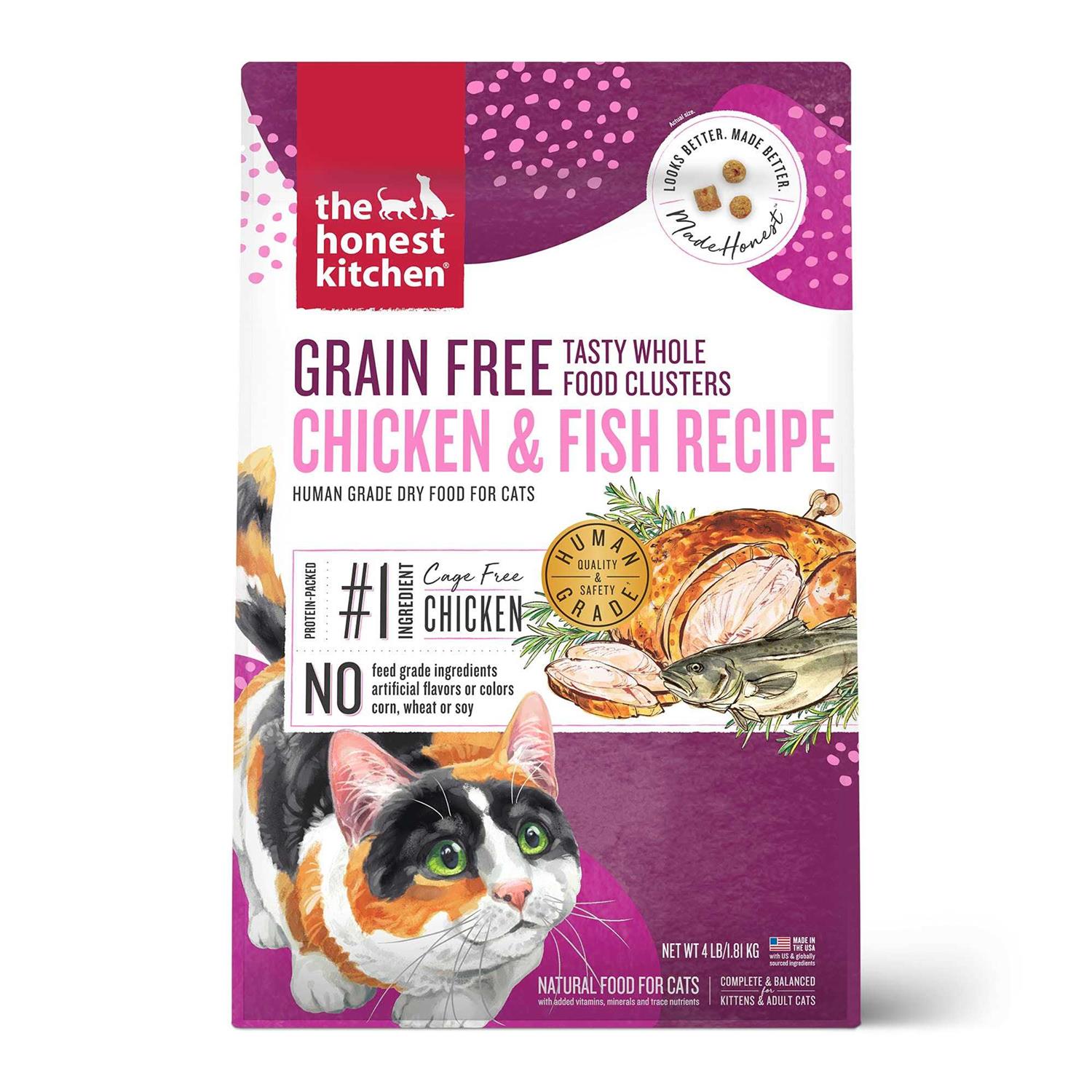 The Honest Kitchen Grain-Free Chicken Fish Whole Food Clusters Dry Cat Food - Pet Supplies online store