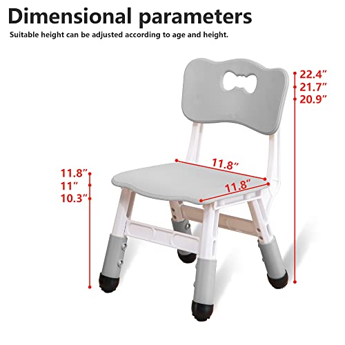 Kids' Desk Chairs Adjustable Height is Suitable for Children's Chairs Used in Families, Schools and Day-Care Between 2-10 Years Old The Max Bearing Capacity is 220LB(4PCS-Grey)