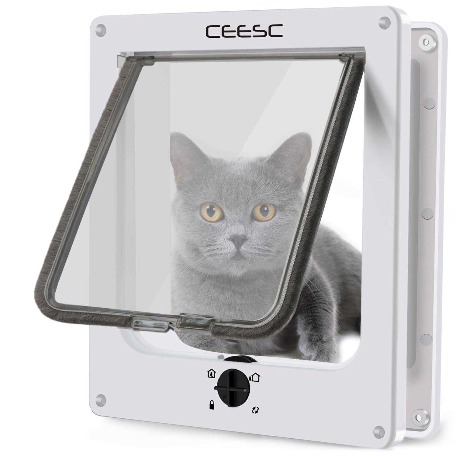 CEESC Cat Magnetic Pet Door 4 Way Lock for Cats and - Pet Supplies online store