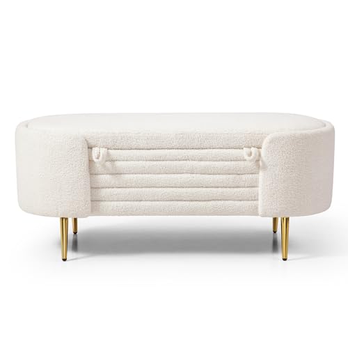 End of Bed Storage Stool Bedroom Storage Bench with Support Legs Entryway Storage Space Lift Top Window Sitting Bench Modern