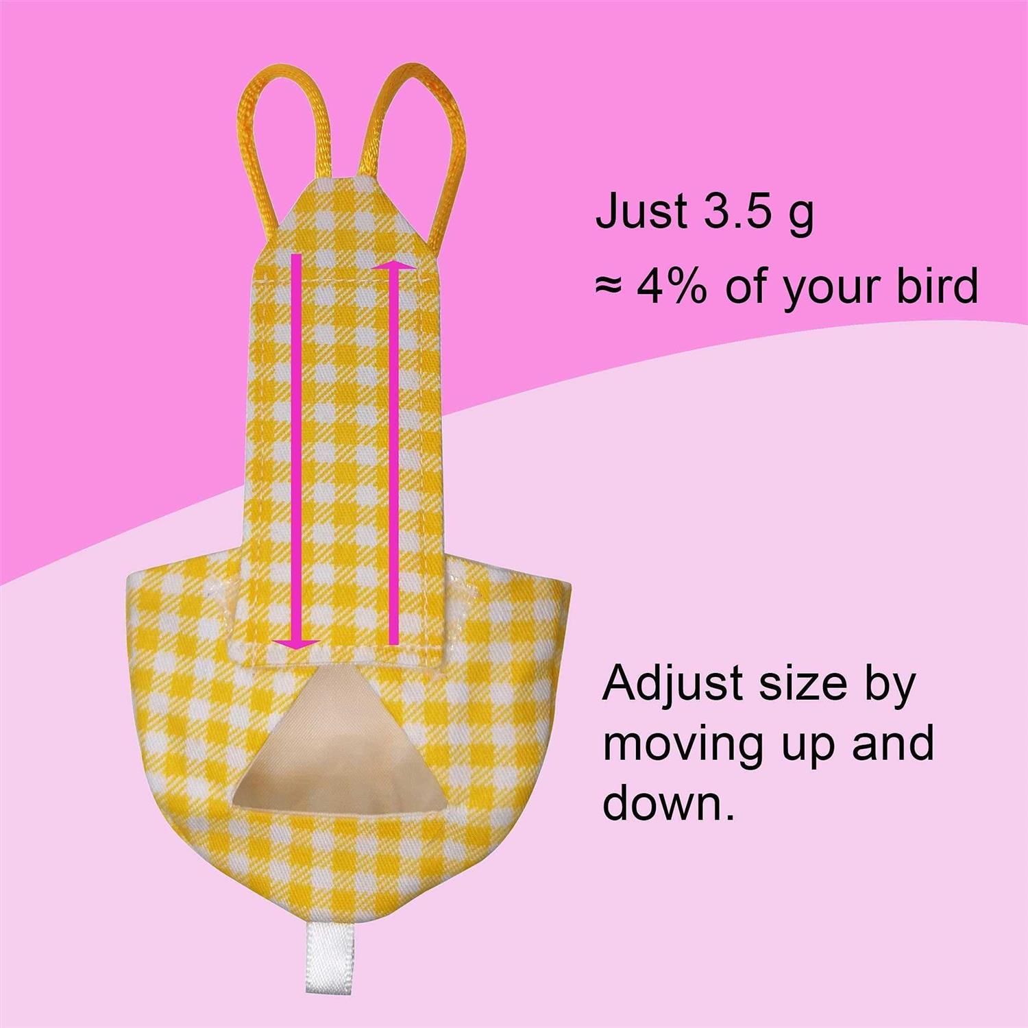 VANTRONIK Vanfavori Bird Diaper Harness Flight Suit Clothes with 80 Inch Flying Leash for Parrots Cockatiel Pet Birds Lemon - Pet Supplies online store