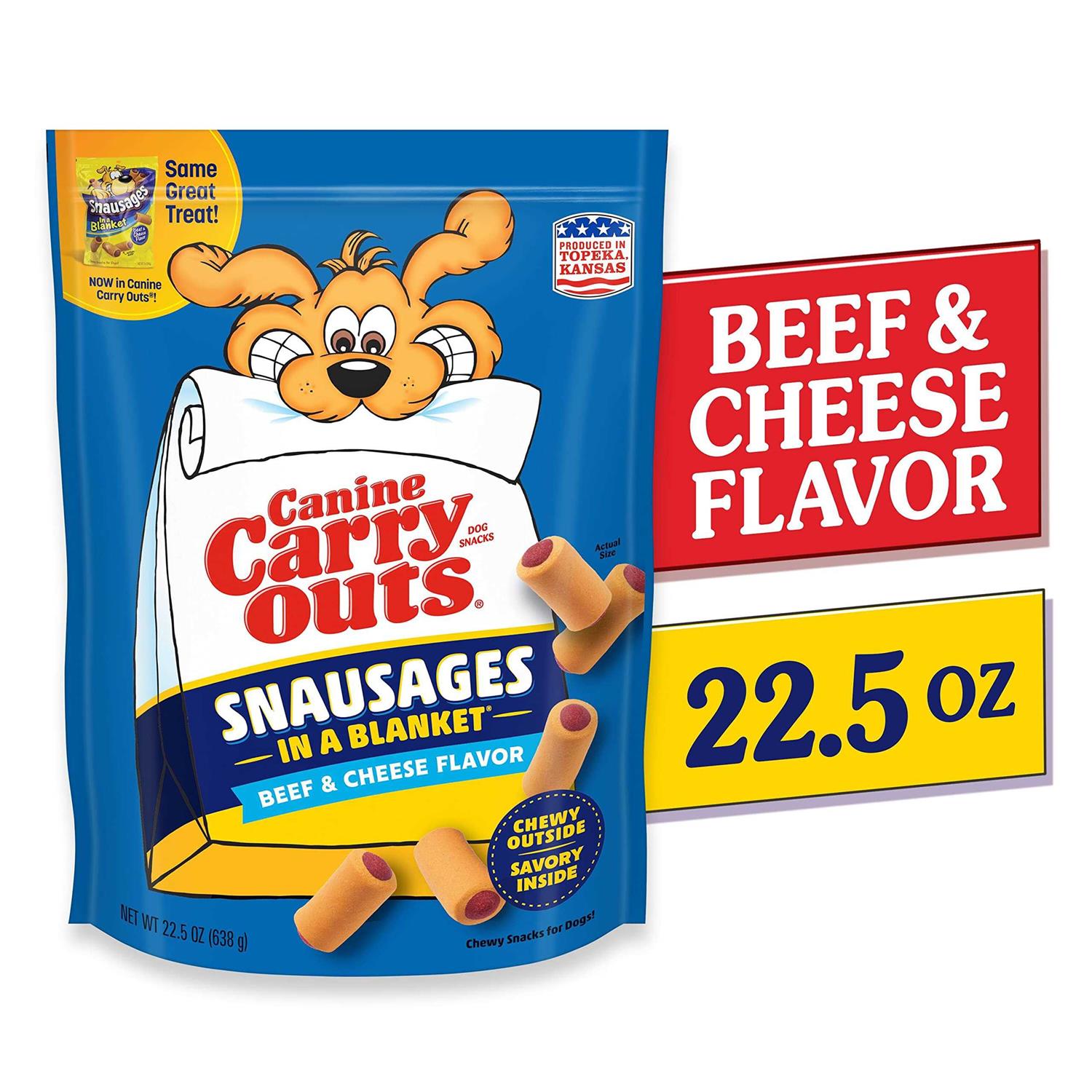 Canine Carry Outs Snausages in a Blanket Dog Treats Beef Cheese - Pet Supplies online store