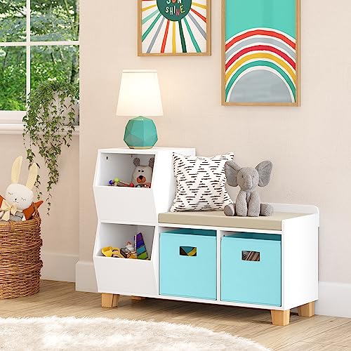 RiverRidge Catch-All Multi Cubby Storage Bench, White