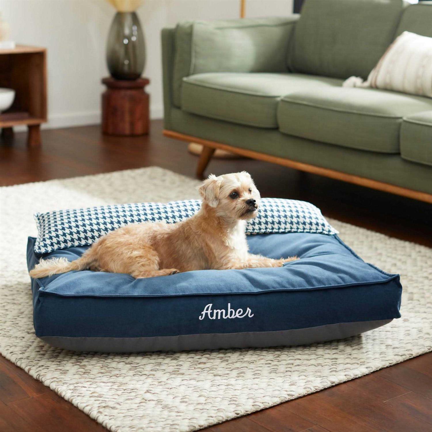 Frisco Personalized Bolstered Bed Check Bolster - Pet Supplies online store